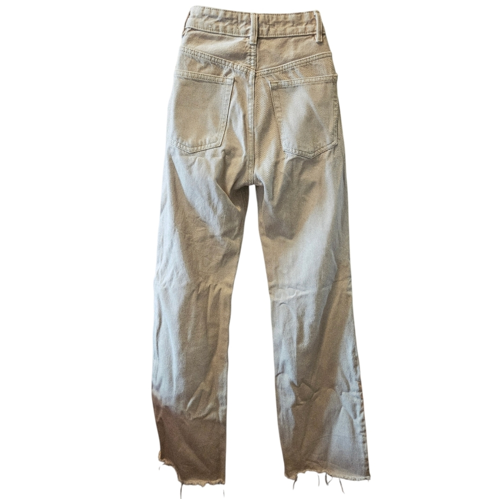 NEW NWOT MNG Denim Ariadna Button Fly high-rise jeans raw hemline Sz.2 - Picture 3 of 8